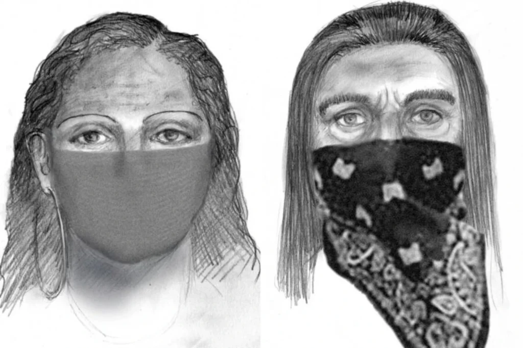 An FBI sketch of Sherri Papini’s alleged kidnappers