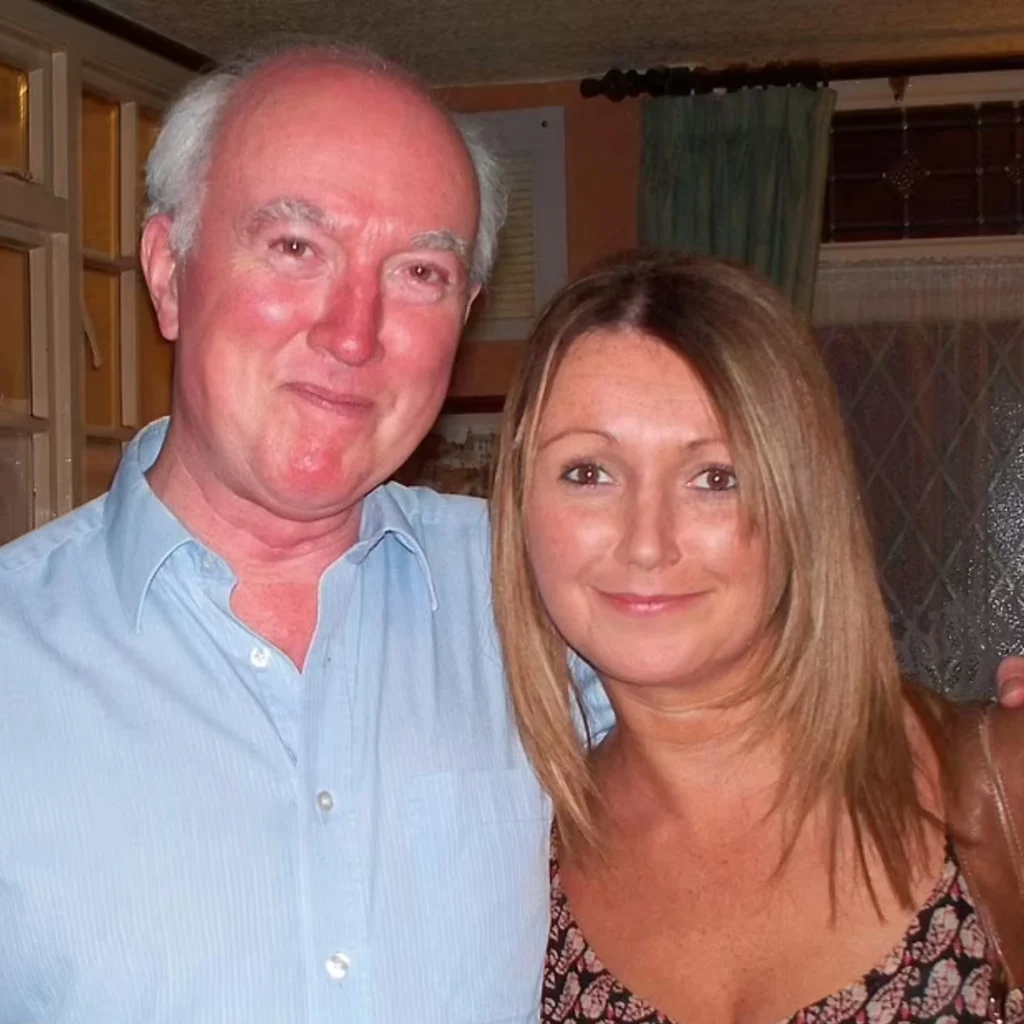 Claudia pictured with her father Peter