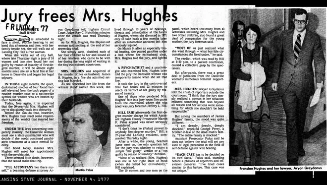 Jury frees Mrs. Hughes