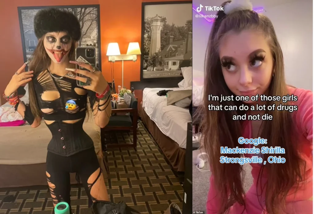 Mackenzie Shirilla dressed as a corpse