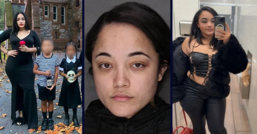 Chazzity Candelario with her children