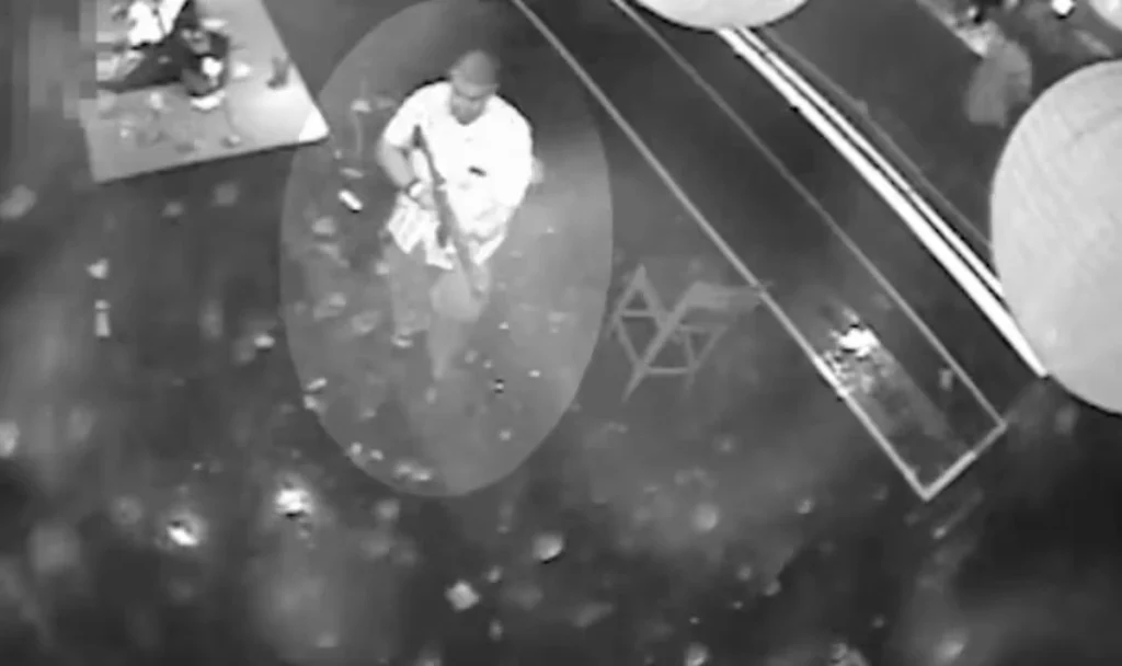 Omar Mateen with his semi-automatic rifle inside the nightclub