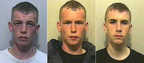 Mug shots of Joseph Hulme, Danny Hulme and Daniel Mallett