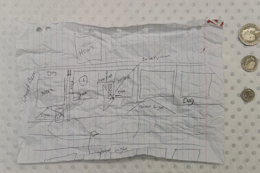 Prosecutors say Biannca Edmund's fingerprints were found on a hand drawn map of her former fiance's home.