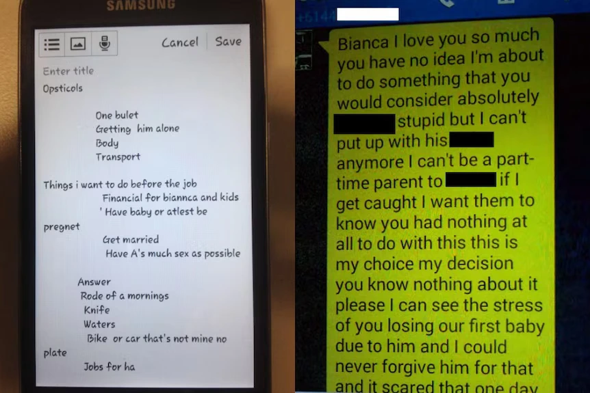 Investigators found several documents on Glen Cassidy's phone produced in the lead-up to the murder. 